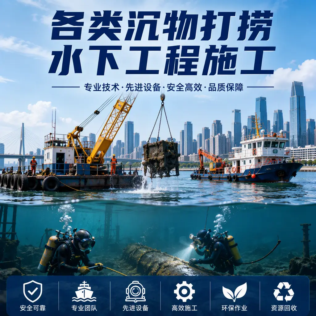 泸水各类沉物打捞，水下工程施工